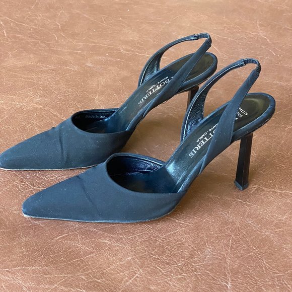La Botterie Monte Carlo Black Pointed Toe Sling Back - Picture 5 of 15